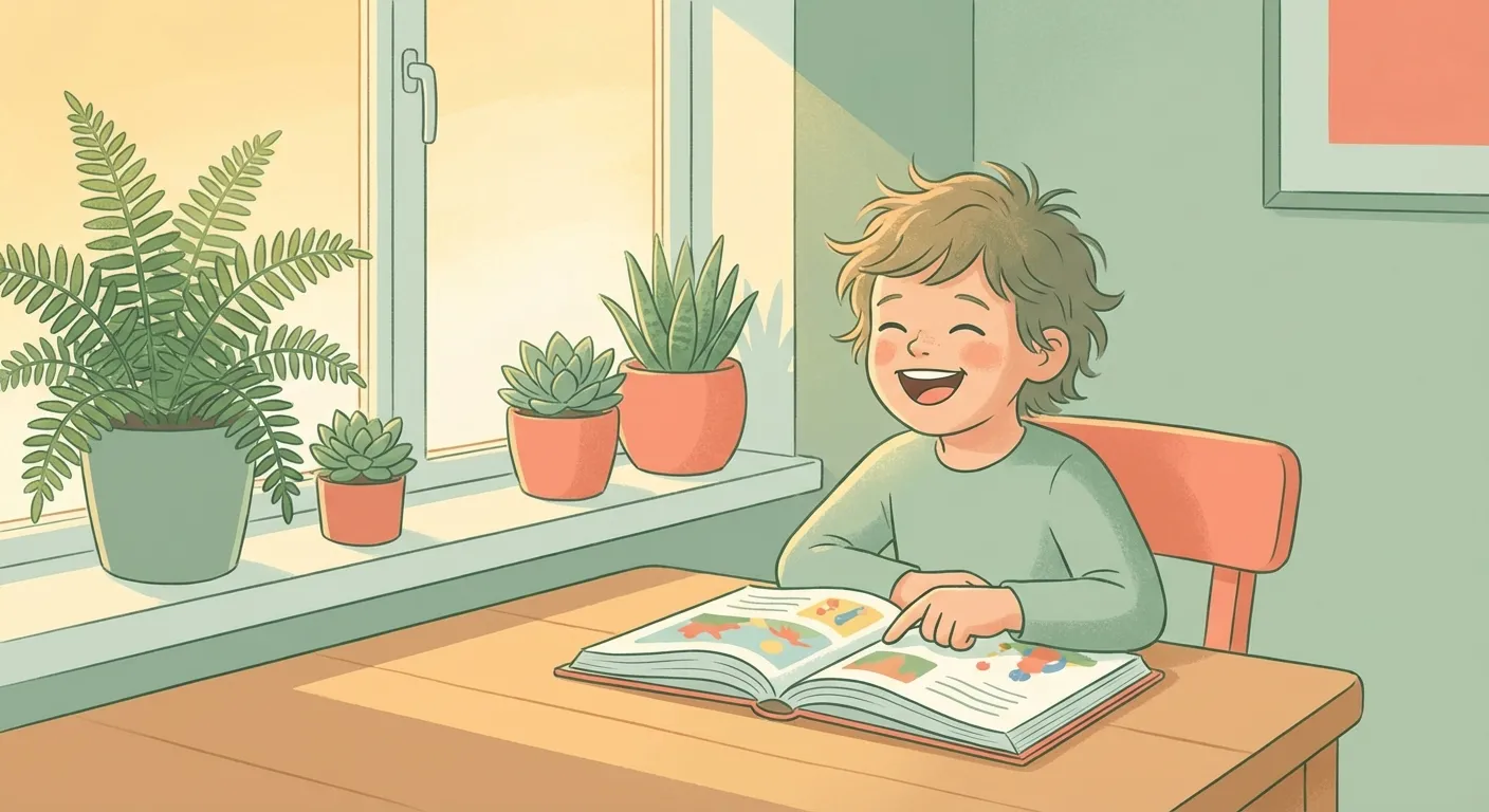 Child engaged in morning learning