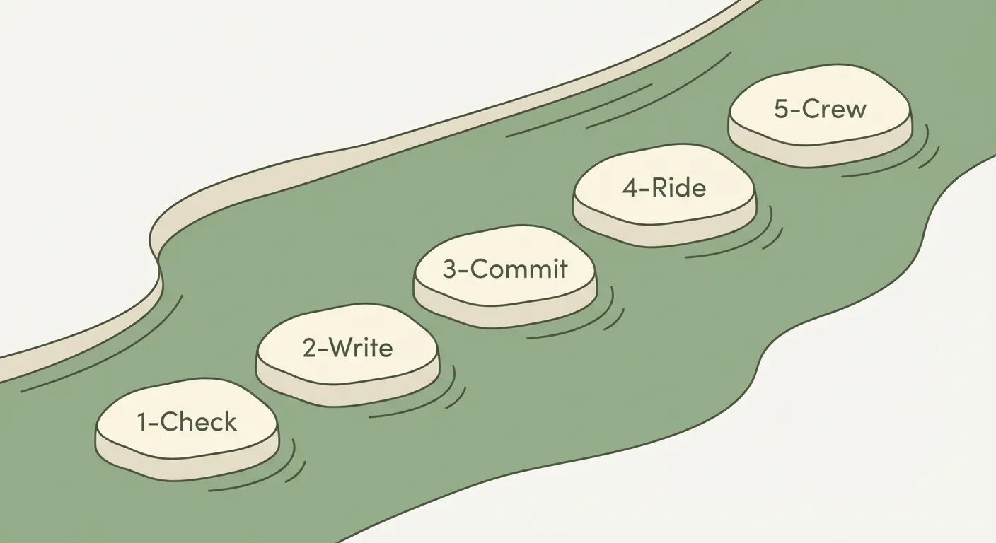 Five stepping stones representing the goal-setting system