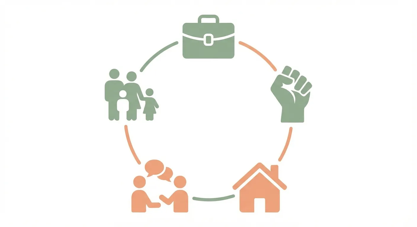 Five interconnected pillars of adult success: work experience, self-determination, daily living, social skills, and family involvement