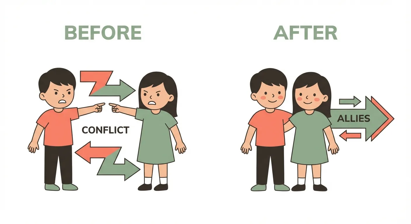 Before and after: rivals become allies