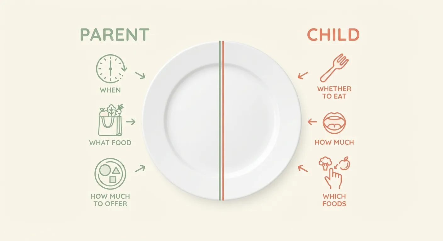 Diagram showing the parent's role versus the child's role at mealtime