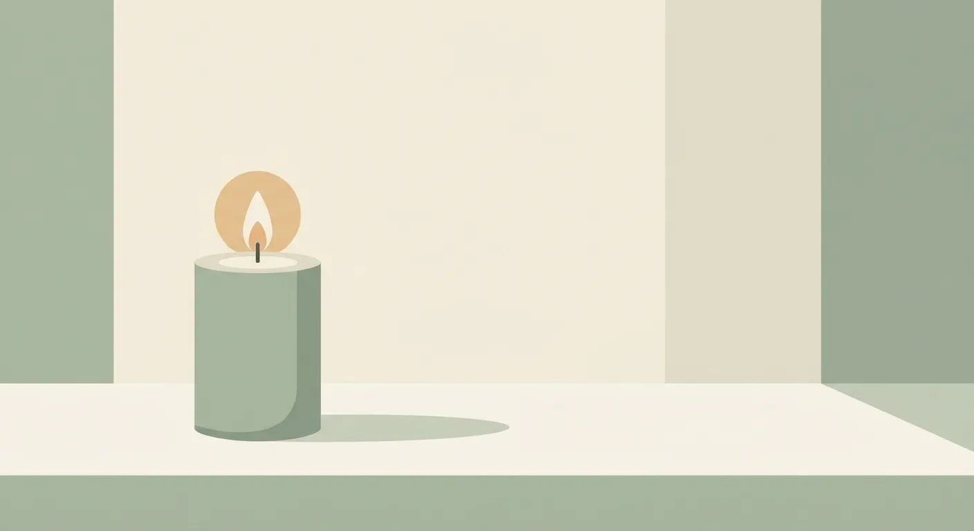 A single candle with a still flame representing the calm power of silence after a child's mistake
