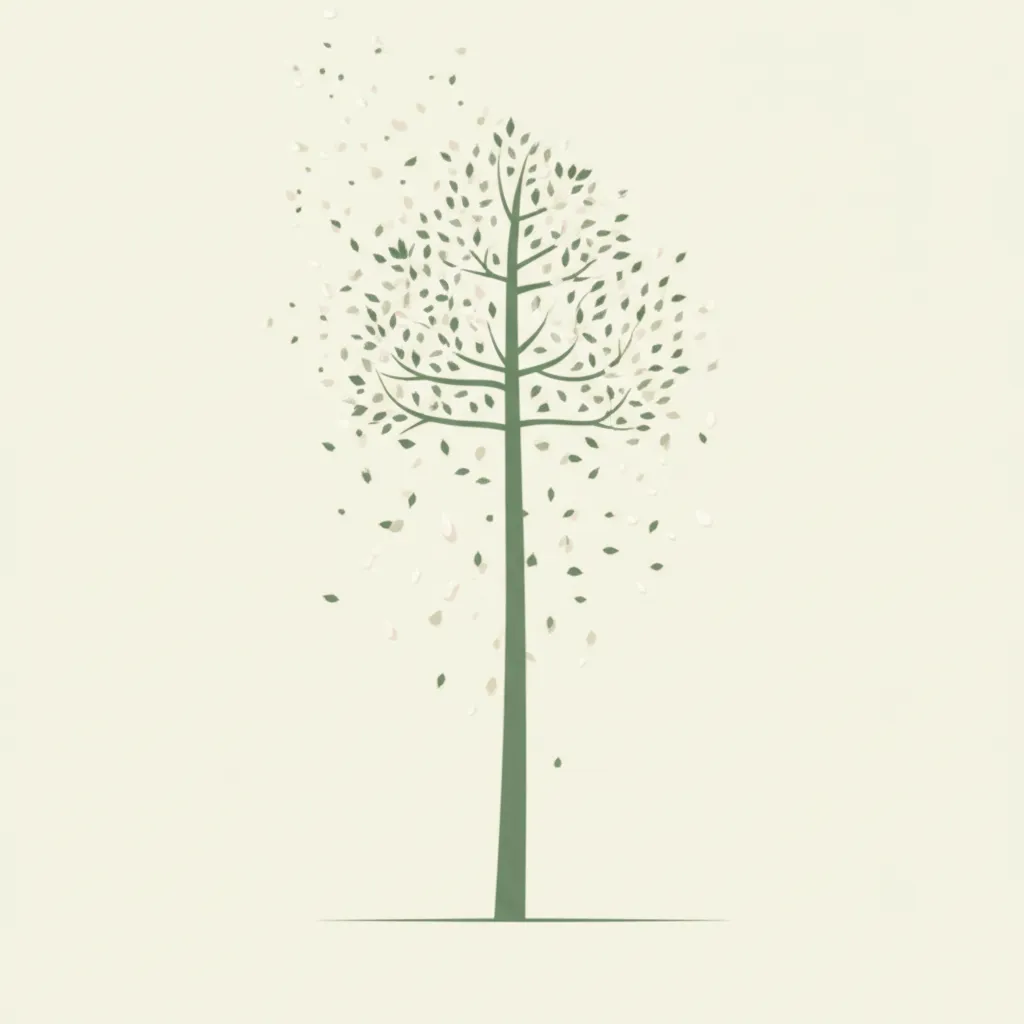 Calm tree with swirling leaves representing steady parenting through toddler physical behavior
